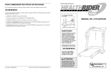 HealthRider HETL0991 S300I TREADMILL Manuel utilisateur | Fixfr