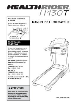 HealthRider HETL13914 H130T TREADMILL Manuel utilisateur