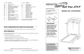 HealthRider HETL4073 275P TREADMILL Manuel utilisateur | Fixfr