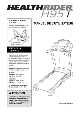 HealthRider HETL79814 H95T TREADMILL Manuel utilisateur