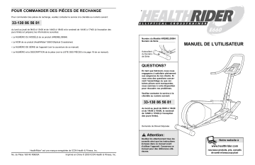 HealthRider HREMEL0998 E660 ELLIPTICAL Manuel utilisateur | Fixfr