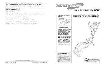 HealthRider HREVEL3014 800 S ELLIPTICAL Manuel utilisateur | Fixfr