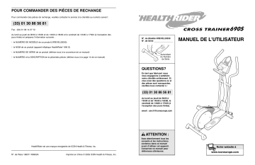 HealthRider HREVEL3303 690 S ELLIPTICAL Manuel utilisateur | Fixfr