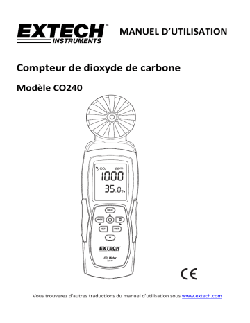 Extech Instruments CO240 Indoor Air Quality, Carbon Dioxide (CO) Manuel utilisateur | Fixfr