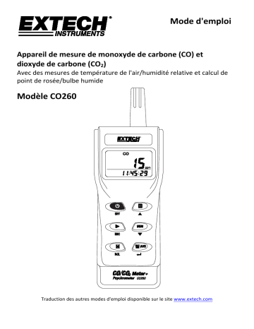 Extech Instruments CO260 CO/CO₂ Meter Manuel utilisateur | Fixfr