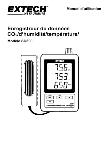 Extech Instruments SD800 CO, Humidity and Temperature Datalogger Manuel utilisateur | Fixfr