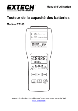 Extech Instruments BT100 Battery Capacity Tester Manuel utilisateur