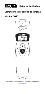 Extech Instruments CO15 Carbon Monoxide (CO) Meter Manuel utilisateur