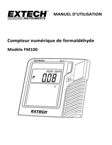 Extech Instruments FM100 Compact Desktop Formaldehyde Monitor Manuel utilisateur | Fixfr