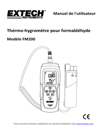 Extech Instruments FM200 Formaldehyde Meter Manuel utilisateur | Fixfr