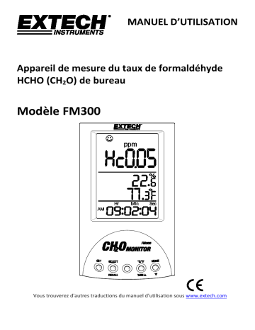 Extech Instruments FM300 Desktop Formaldehyde Monitor Manuel utilisateur | Fixfr