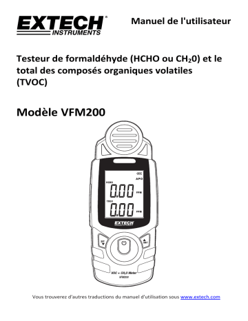 Extech Instruments VFM200 VOC/Formaldehyde Meter Manuel utilisateur | Fixfr