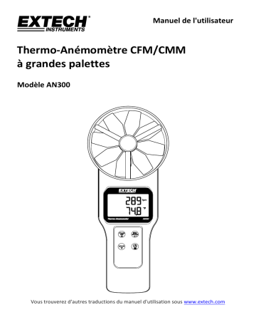 Extech Instruments AN300 Large Vane CFM/CMM Thermo-Anemometer Manuel utilisateur | Fixfr