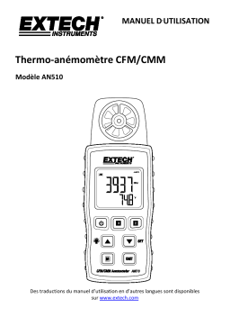 Extech Instruments AN510 CMM/CFM Anemometer   Type K Manuel utilisateur