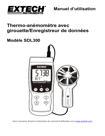 Extech Instruments SDL300 Metal Vane Thermo-Anemometer/Datalogger Manuel utilisateur | Fixfr