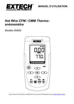 Extech Instruments AN500 Hot Wire CFM/CMM Thermo-Anemometer Manuel utilisateur