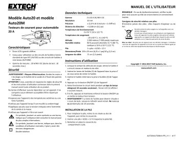 Extech Instruments AUT20 20A Current Tester Manuel utilisateur | Fixfr