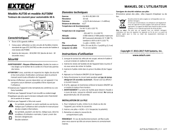 Extech Instruments AUT30 30A Current Tester Manuel utilisateur | Fixfr