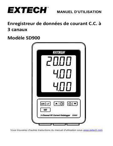 Extech Instruments SD900 3-Channel DC Current Datalogger Manuel utilisateur | Fixfr