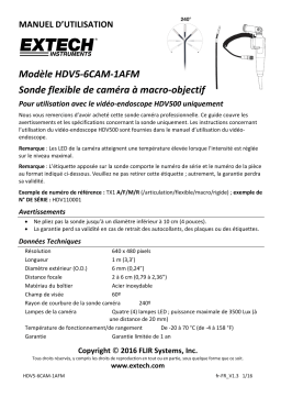 Extech Instruments HDV5-6CAM-1AFM 6mm Articulating VideoScope Camera Head Manuel utilisateur