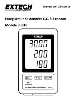 Extech Instruments SD910 3-Channel DC Voltage datalogger Manuel utilisateur