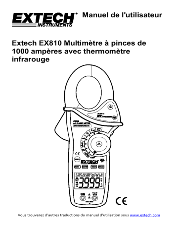 Extech Instruments EX810 1000A AC Clamp Meter Manuel utilisateur | Fixfr