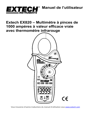 Extech Instruments EX820 1000A True RMS AC Clamp Meter Manuel utilisateur | Fixfr