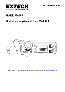 Extech Instruments MA150 200A Mini AC Clamp Meter   NCV Detector Manuel utilisateur