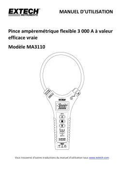 Extech Instruments MA3110 3000A True RMS AC Flex Clamp Meter Manuel utilisateur