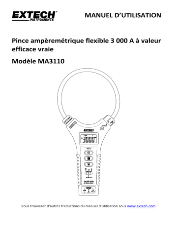 Extech Instruments MA3110 3000A True RMS AC Flex Clamp Meter Manuel utilisateur | Fixfr