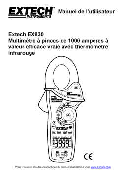 Extech Instruments EX830 1000A True RMS AC/DC Clamp Meter Manuel utilisateur