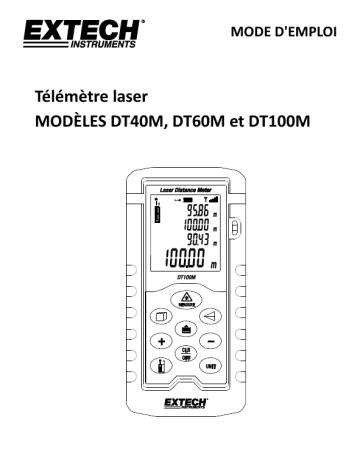 Extech Instruments DT100M Laser Distance Meter Manuel utilisateur | Fixfr