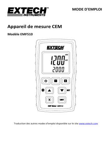 Extech Instruments EMF510 EMF/ELF Meter Manuel utilisateur | Fixfr