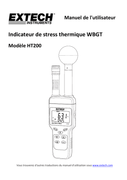 Extech Instruments HT200 Heat Stress WBGT (Wet Bulb Globe Temperature) Meter Manuel utilisateur