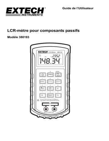 Extech Instruments 380193 Passive Component LCR Meter Manuel utilisateur | Fixfr