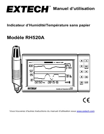 Extech Instruments RH520A Humidity Temperature Chart Recorder Manuel utilisateur | Fixfr