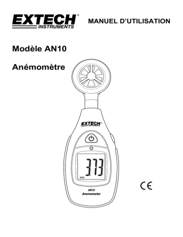 Extech Instruments AN10 Pocket Series Anemometer Manuel utilisateur | Fixfr