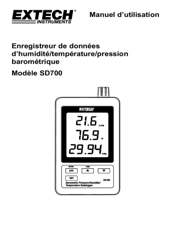 Extech Instruments SD700 Barometric Pressure/Humidity/Temperature Datalogger Manuel utilisateur | Fixfr