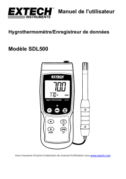 Extech Instruments SDL500 Hygro-Thermometer/Datalogger Manuel utilisateur