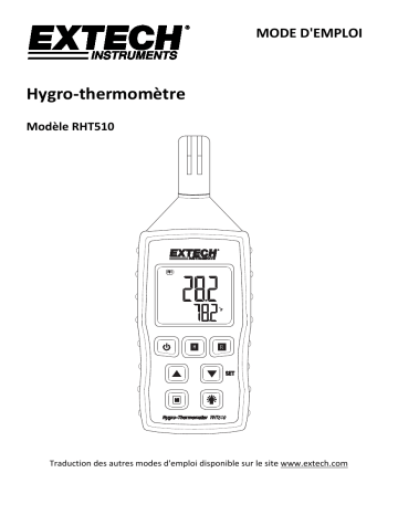 Extech Instruments RHT510 Hygro-Thermometer Psychrometer Manuel utilisateur | Fixfr