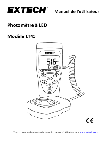 Extech Instruments LT45 Color LED Light Meter Manuel utilisateur | Fixfr