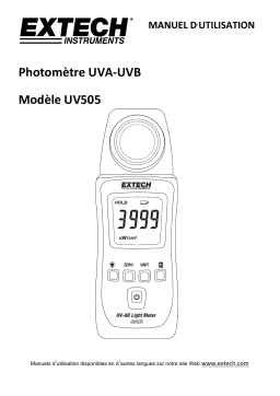 Extech Instruments UV505 Pocket UV-AB Light Meter Manuel utilisateur