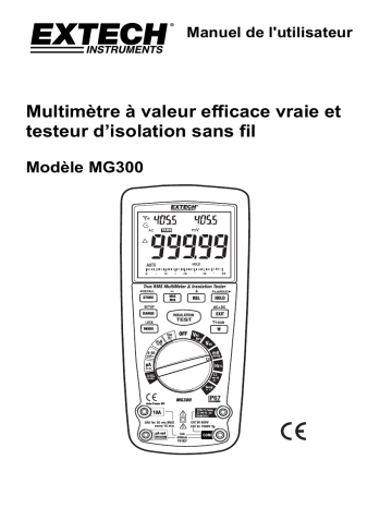 Extech Instruments MG300 13 Function Wireless True RMS MultiMeter/Insulation Tester Manuel utilisateur | Fixfr