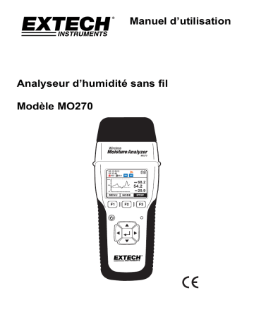 Extech Instruments MO270 Wireless Pin/Pinless Moisture Meter Manuel utilisateur | Fixfr