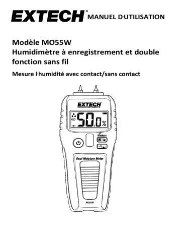 Extech Instruments MO55W Wireless Datalogging Pin/Pinless Moisture Meter Manuel utilisateur | Fixfr