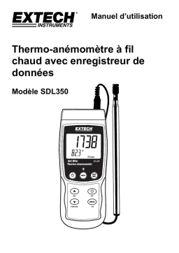 Extech Instruments SDL350 Hot Wire CFM Thermo-Anemometer/Datalogger Manuel utilisateur