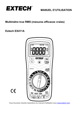 Extech Instruments EX411A 8 Function True RMS Professional MultiMeter Manuel utilisateur