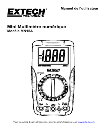 Extech Instruments MN15A Digital Mini MultiMeter Manuel utilisateur | Fixfr