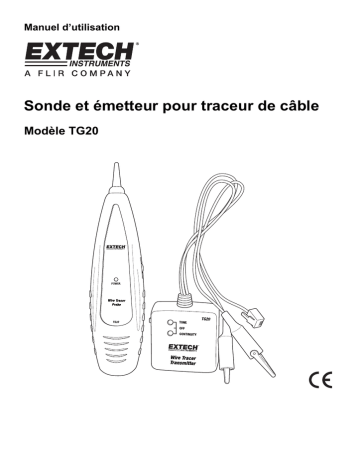 Extech Instruments TG20 Wire Tracer Kit Manuel utilisateur | Fixfr