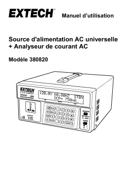 Extech Instruments 380820 Universal AC Power Source & AC Power Analyzer Manuel utilisateur